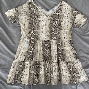 Snakeskin babydoll tunic